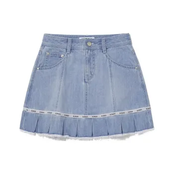Kirsh FW23 Denim Short Skirts Women's Light Blue