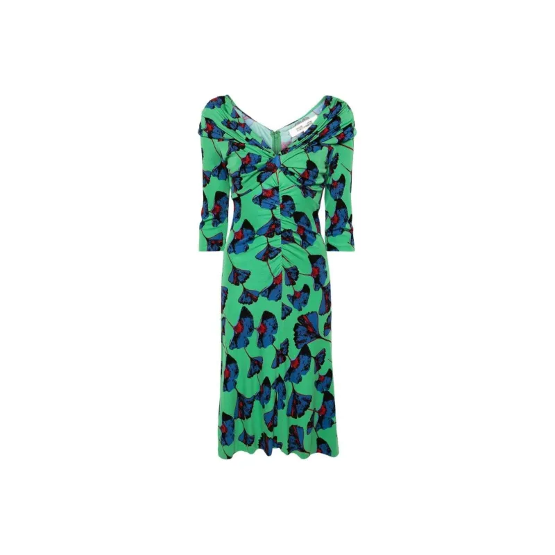 DVF Diane Von Furstenberg SS24 Long-Sleeved Dresses Women's Green-0