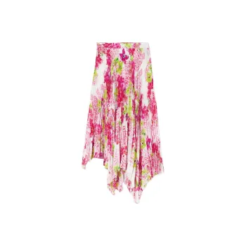 VERSACE Floral Printed Pleated Skirt