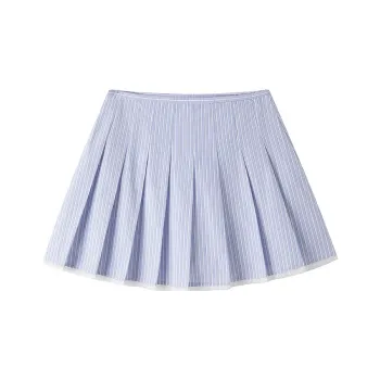 LEDIN Casual Short Skirts Women's Blue Stripes In Stock