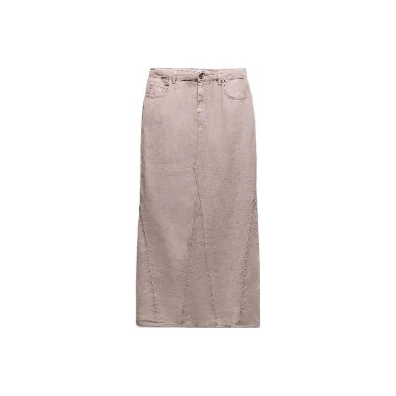 ZARA Casual Long Skirt Women's Pink-0