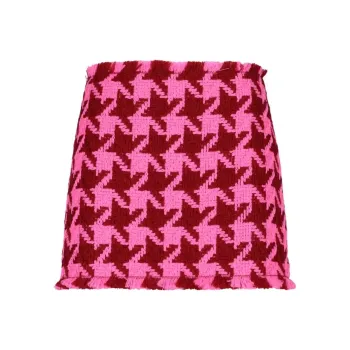 VERSACE Houndstooth High Waist Mini Skirt