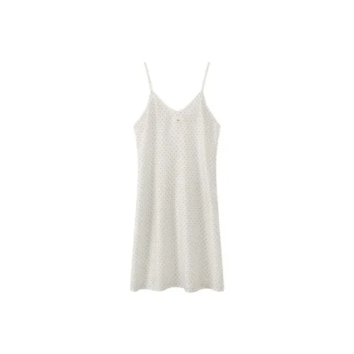 CHUU Slip Dresses Women's White Polka Dot
