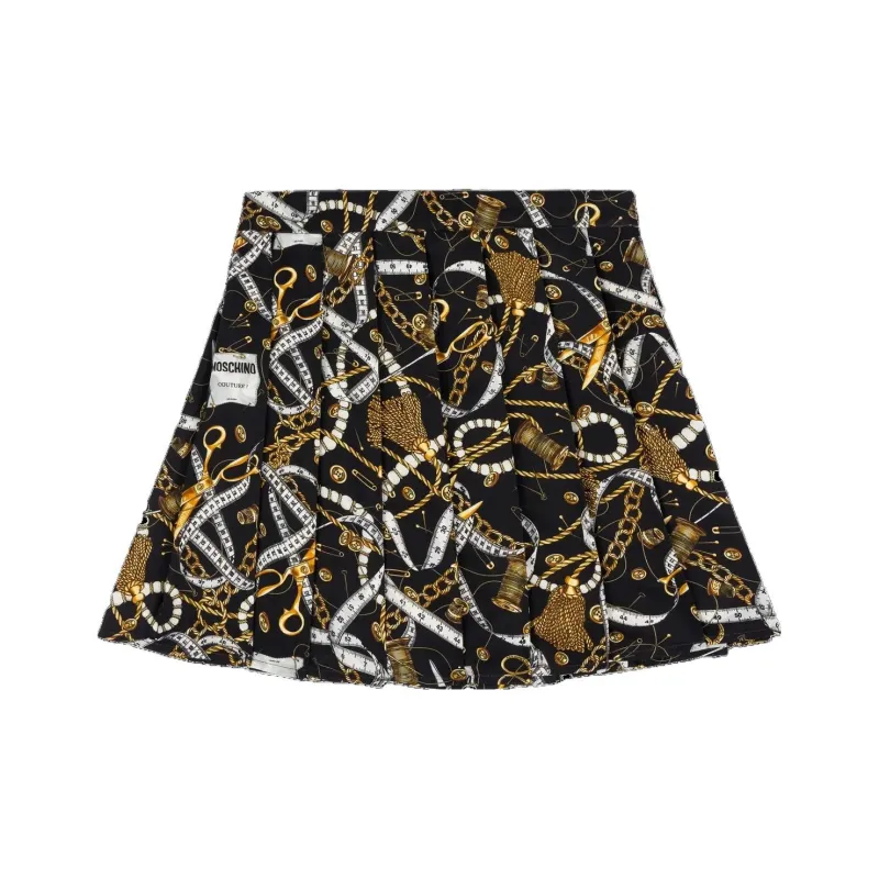 MOSCHINO Graphic-print Pleated Skirt-0