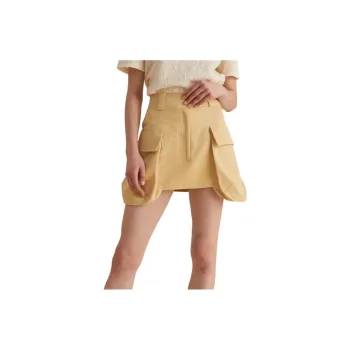 SUNDAY LIFE Casual Short Skirts Women's Yellow