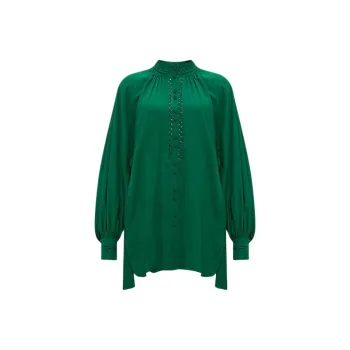 Diane Von Furstenberg SS25 Long Sleeved Dresses Women's Hunting Green