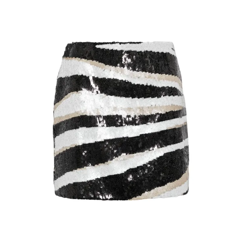 ELIE SAAB Zebra print Sequin embellished Miniskirt-0