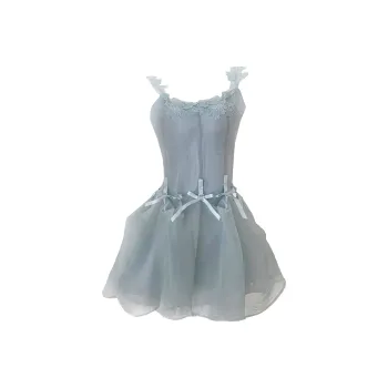 Mu Xiao Xin Slip Dresses Women's Blue