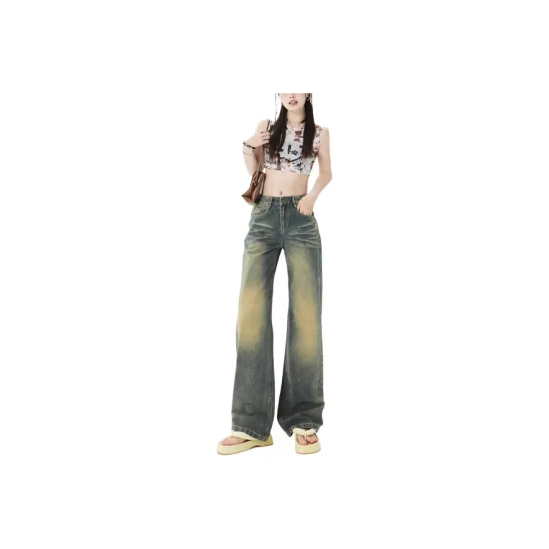 YINLEI Jeans Women's Vintage-0
