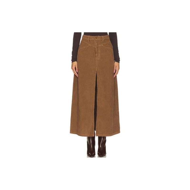 FREE PEOPLE Casual Long Skirts Women's Brown-0