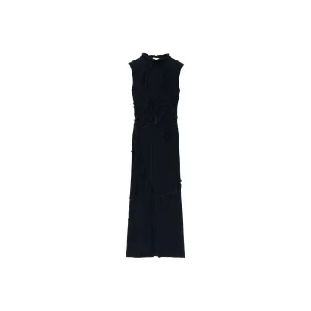 Alexander McQueen Distressed Detail Knit Midi Dress
