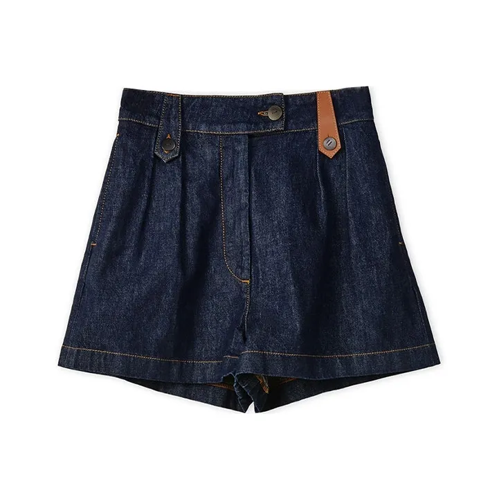 LOEWE FW21 Denim Shorts Women's Blue-0