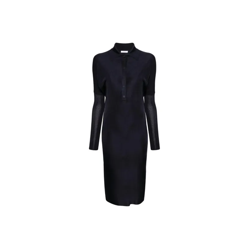 Ferragamo Polo collar Knitted Midi Dress-0