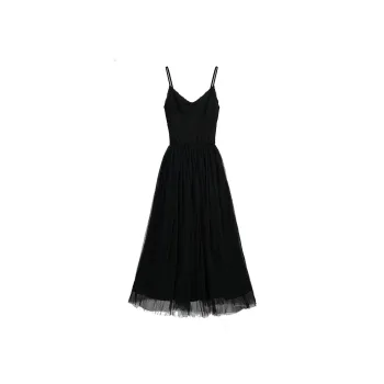 PAIN OR PLEASURE Slip Dresses Women's Black