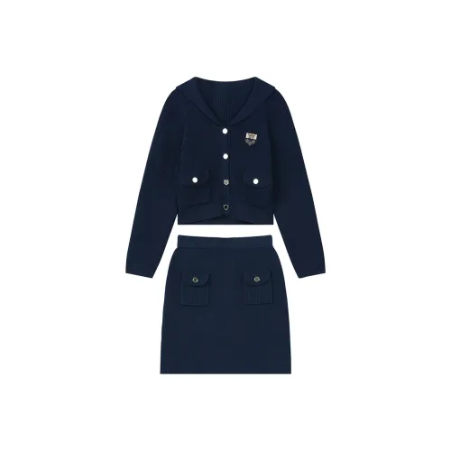 ELF SACK Skirt Set Women's Elegant Collegiate Blue