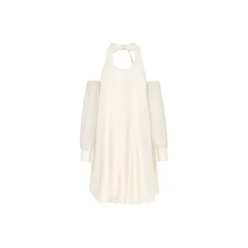 Three Quarters Long Sleeved Dress Women's Ecru