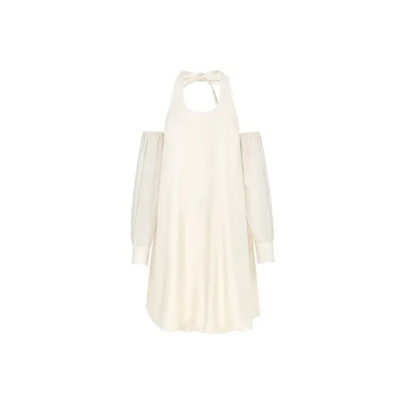 Three Quarters Long Sleeved Dress Women's Ecru-0