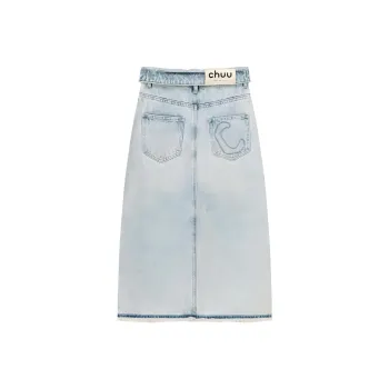 CHUU Casual Short Skirts Women's Light Denim Blue