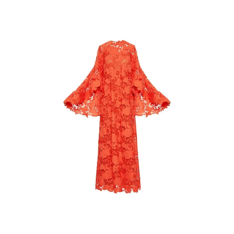 OSCAR DE LA RENTA Botanical Guipure-lace Kaftan Maxi Dress-0