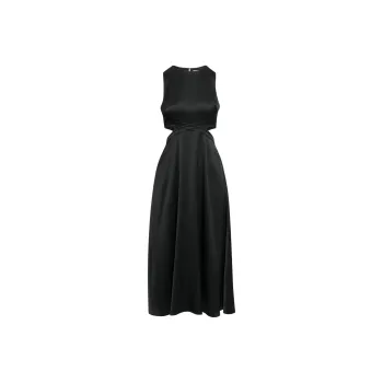 ARITZIA Babaton Cella Satin Dress Sleeveless Dress Women's Black