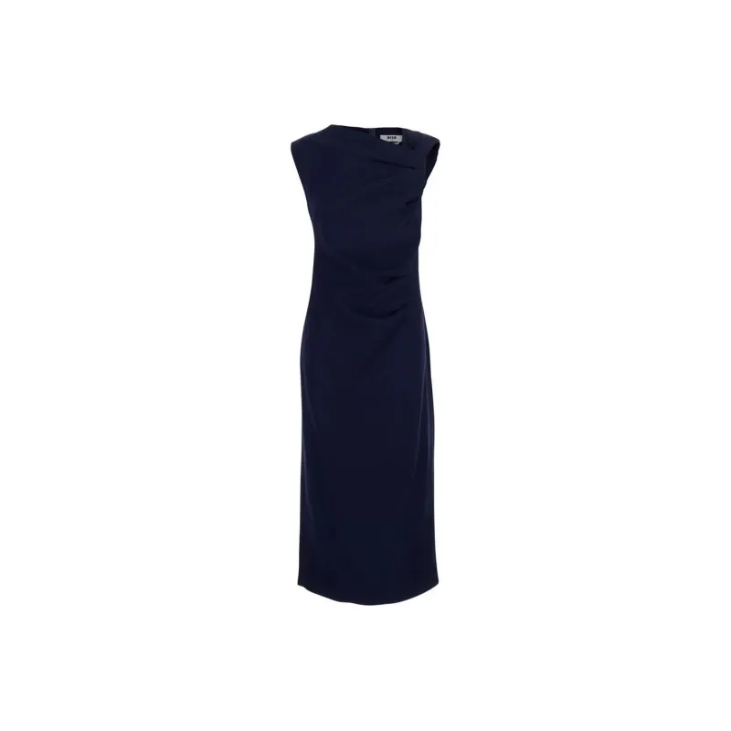 MSGM Ruched Slim Fit Dress-0