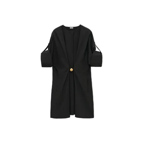 LOEWE Pebble Gather Detailed Mini Poplin Dress