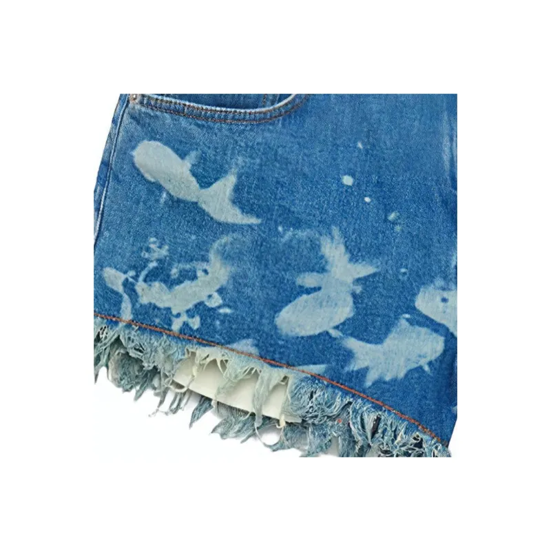 LOEWE SS23 Denim Shorts Women's Light Blue-6