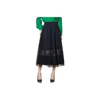SMEN Casual Long Skirts Women's Black