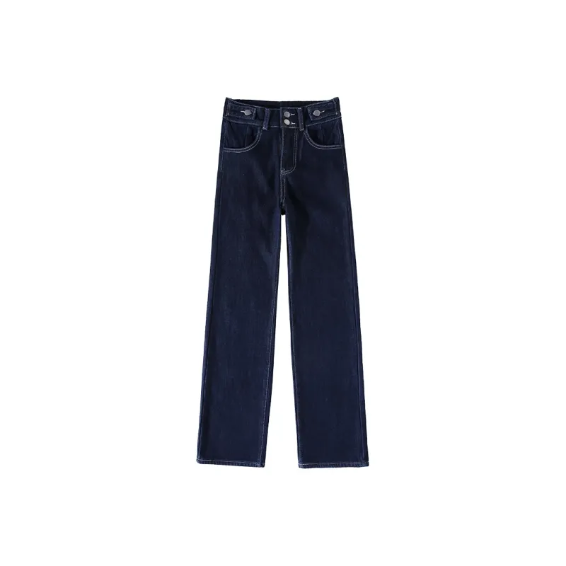 FAWENXIANGZI Jeans Women's Dark Blue-0