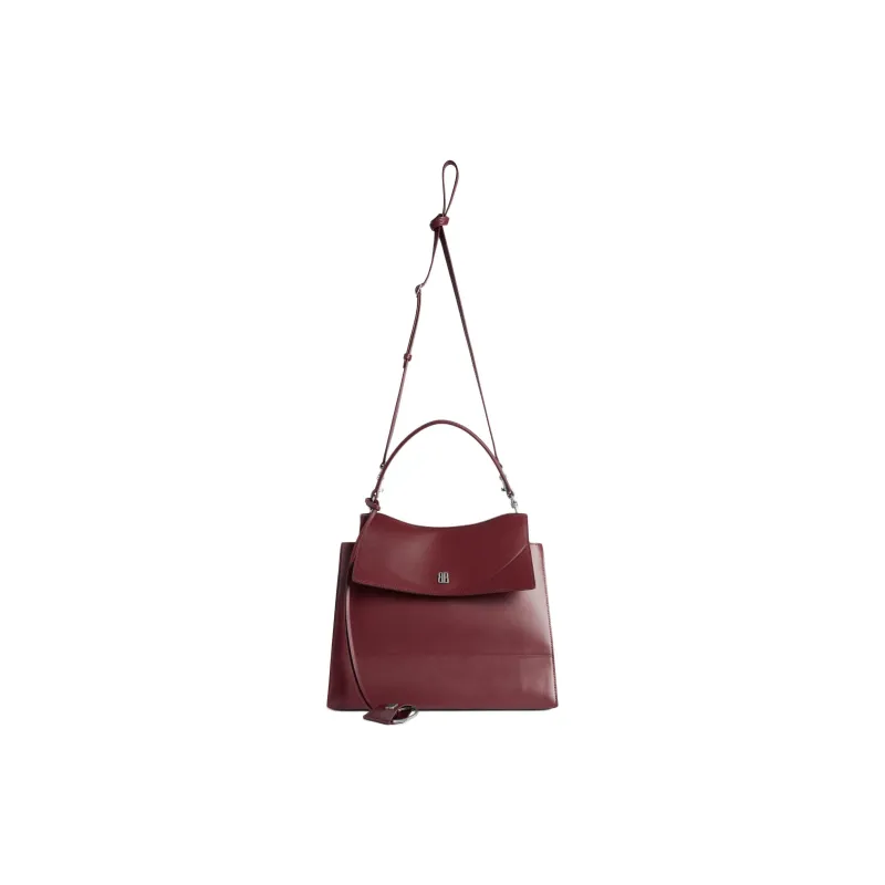 Balenciaga Calfskin One Shoulder Handbag Medium Size Women's Dark Burgundy-1