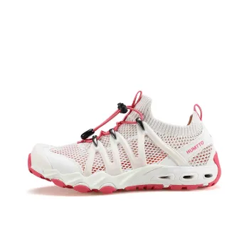 HUMTTO Support Impact Resistant Cushioning River Trekking Shoes Women's Beige White Pink