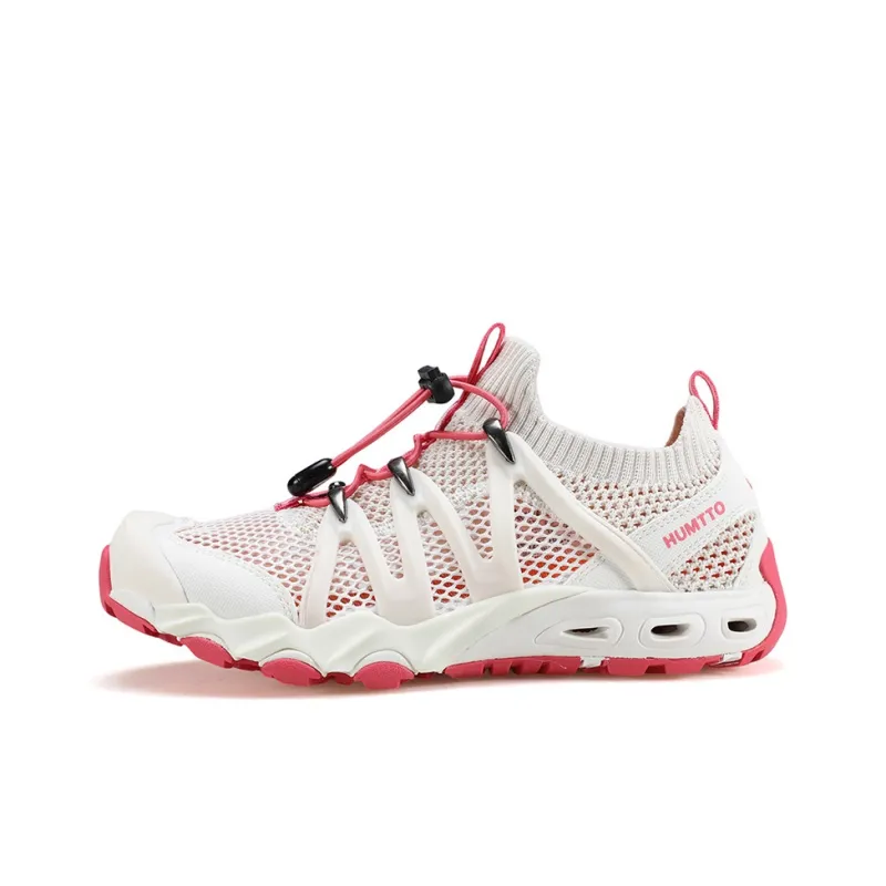HUMTTO Support Impact Resistant Cushioning River Trekking Shoes Women's Beige White Pink-0