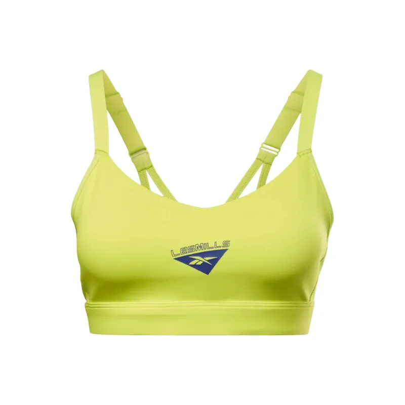 Reebok CYCLED Collection LM Lux Strappy Sports Bra Sports Underwear Women's Acid Yellow-0