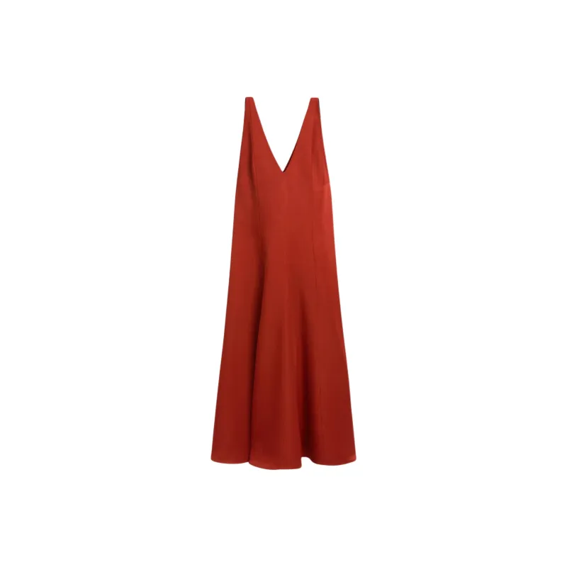 Massimo Dutti Sleeveless Dress Women's Terracotta-0