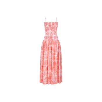 DIOR FW24 Slip Dresses Women's Coral Red