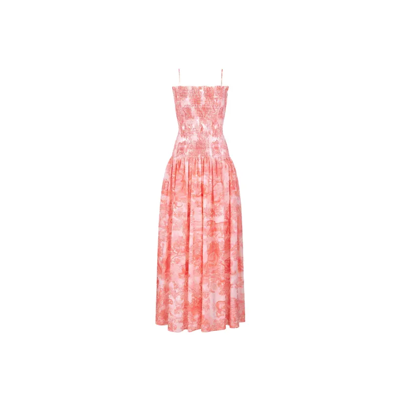 DIOR FW24 Slip Dresses Women's Coral Red-0