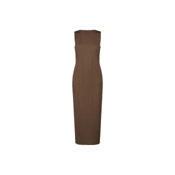 PLEATS PLEASE ISSEY MIYAKE FW24 Sleeveless Dress Women's Brown