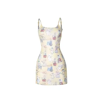AFGGD Slip Dress Women's Yellow
