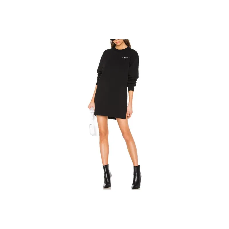 OFF WHITE Long Sleeved Dresses Women's Regular Fit Black-0