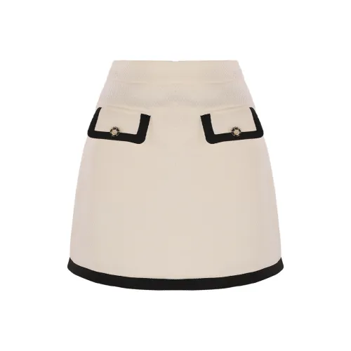 AUNTLUANDUNCLEZHUO Casual Short Skirts Women's Almond Roasted Milk Skirt