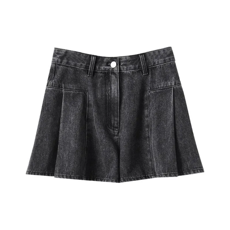 YUMOMO STAR Denim Shorts Women's Black-0