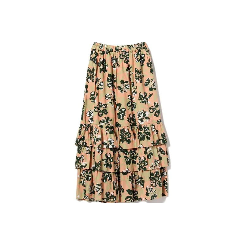 Beams Casual Long Skirts Women's Orange-0