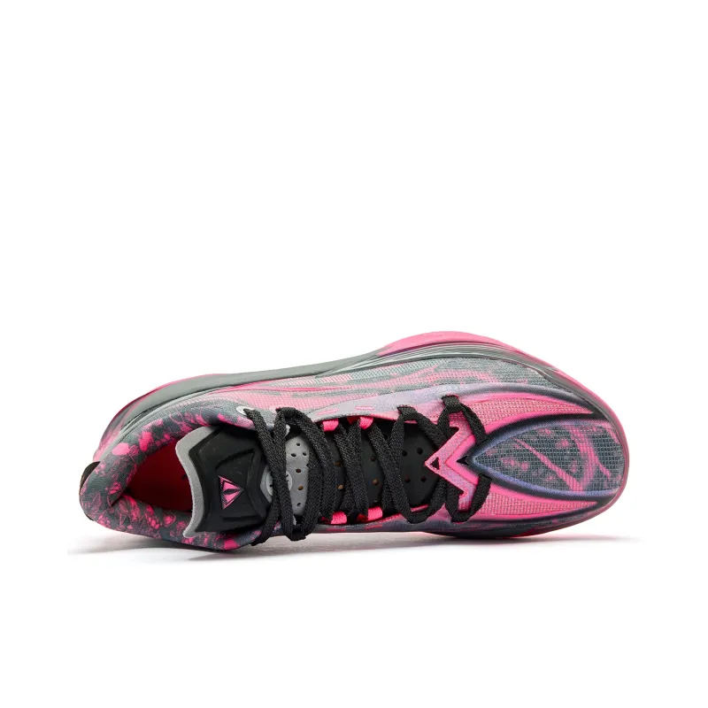 QIAODAN Poisonous Fangs 3.5 Basketball Shoes Men Low Top Coal Gray Neon Pink-3
