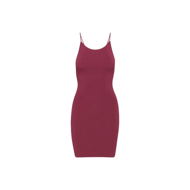 ARITZIA Babaton Anderson Sculpt Knit Halter Dress Slip Dresses Women's Grapevine-0