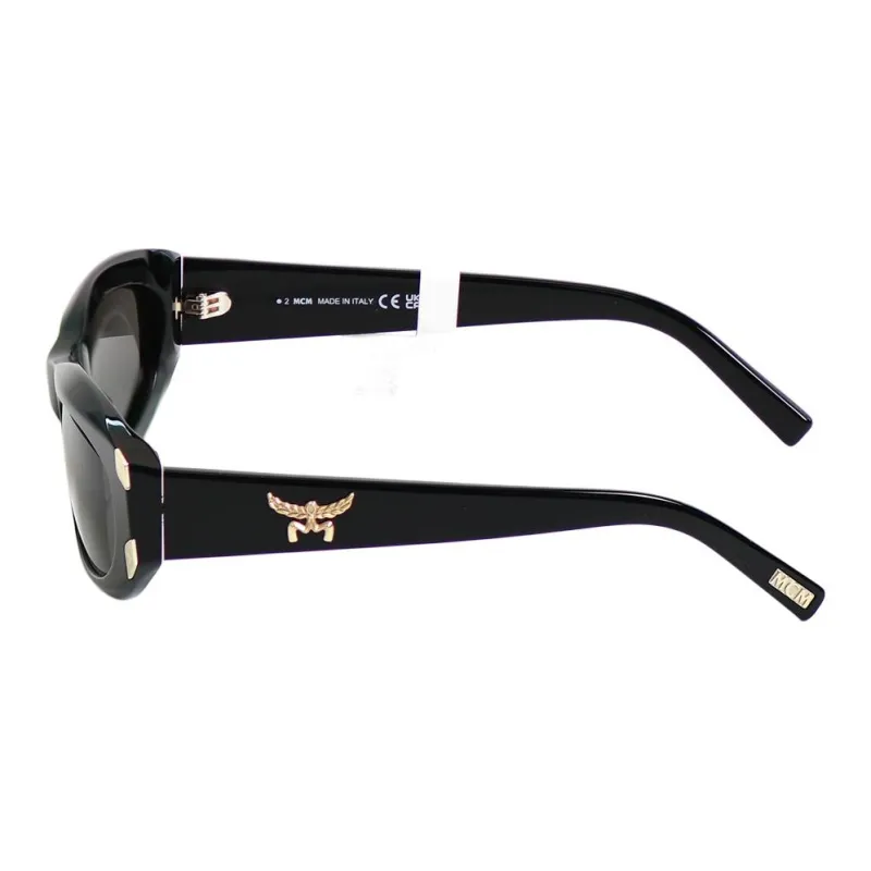 MCM Plate Frame Irregular Shape Sunglasses Women's Black-2