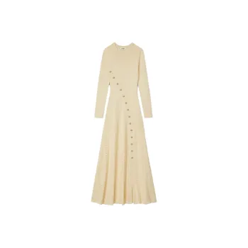 Sandro Long Sleeved Dress Women's Beige
