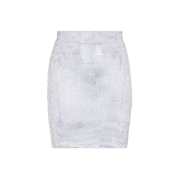 BALMAIN Casual Short Skirts Women's Silver