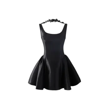 GLEE DIARY Slip Dress Women's Black