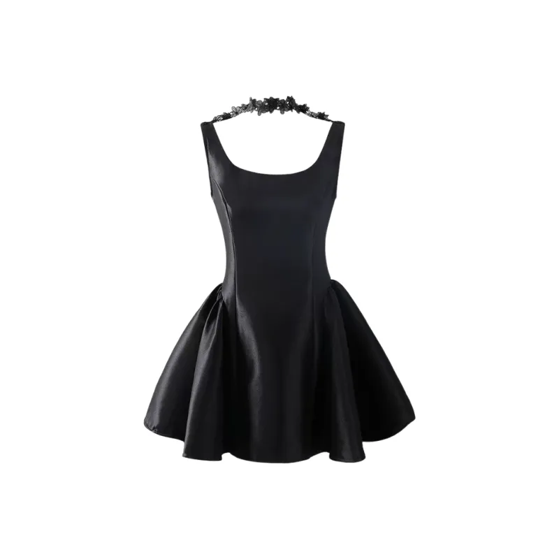 GLEE DIARY Slip Dress Women's Black-0