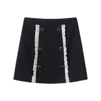 EICHITOO Casual Short Skirts Women's Black Trim
